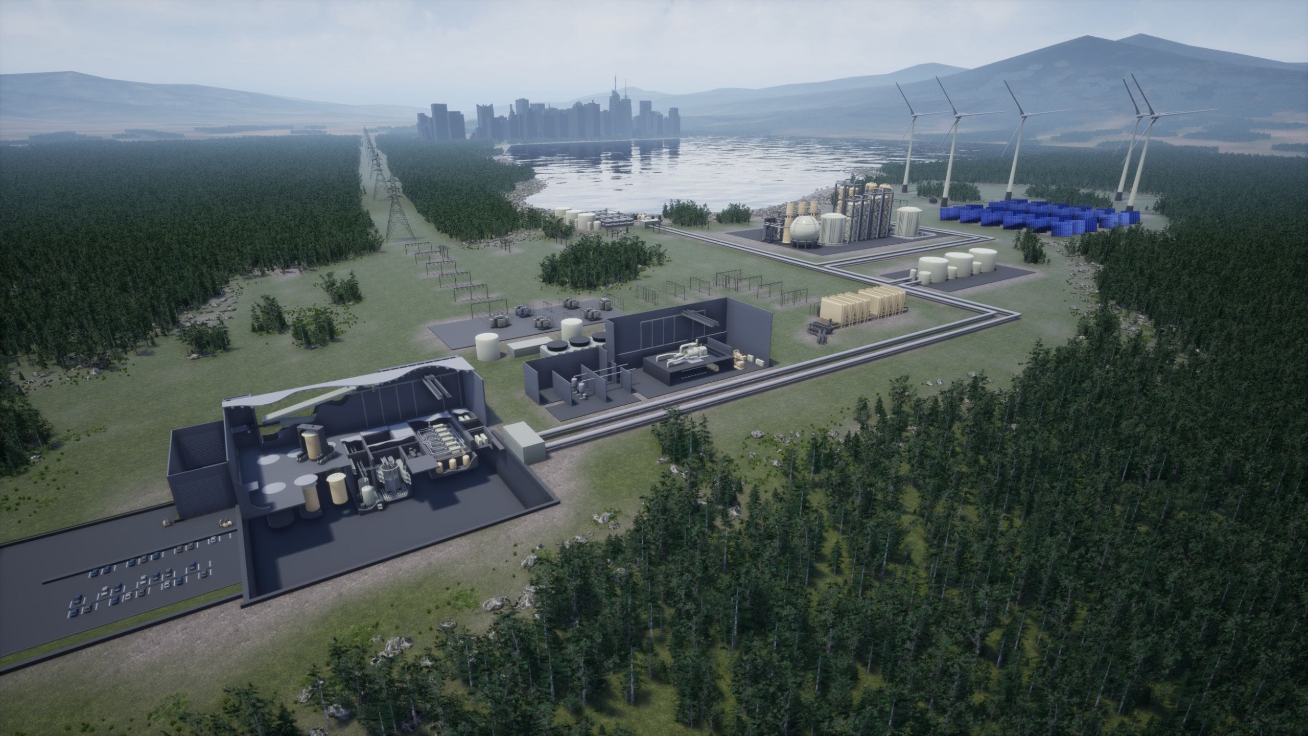 Generation IV nuclear power plant design - IMSR architectural render